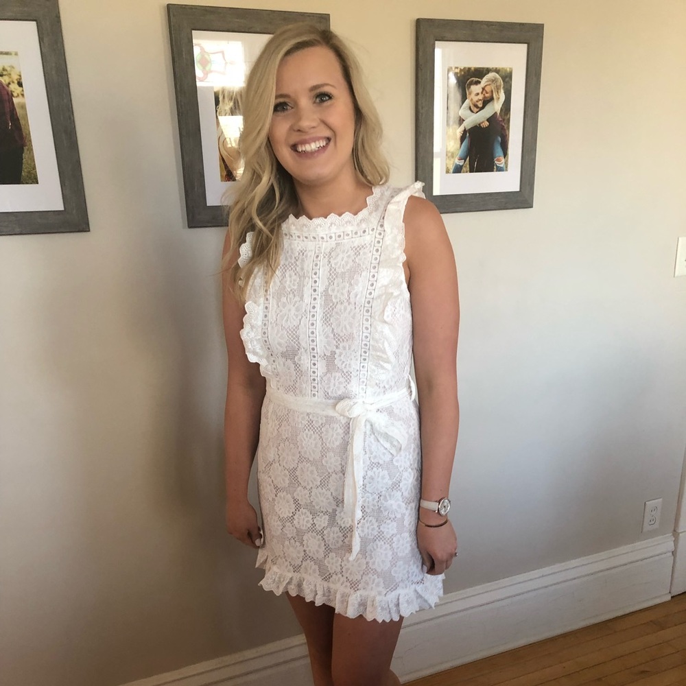 White Eyelet Lace Dress